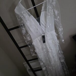 Lulus White Floral Embroidered Jumpsuit M & L Available